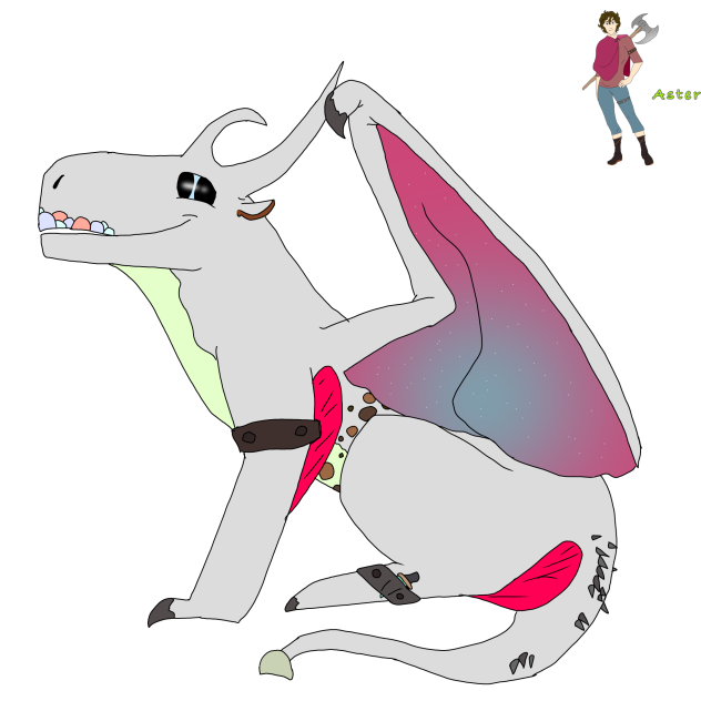 Aster as a dragon