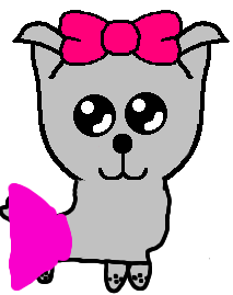 pansy on all fours wearing skirt