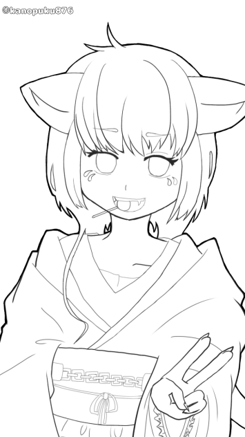 オリキャラ 線画