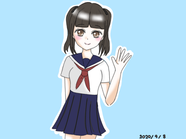 やっほー 線画 色塗りver.