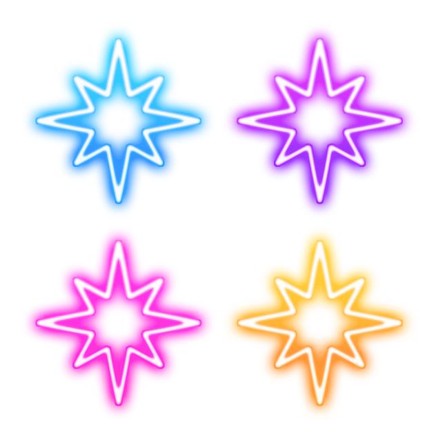Star 3 neon icons