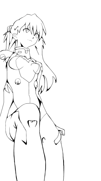【線画】エヴァンゲリオン アスカ 塗ってください!!