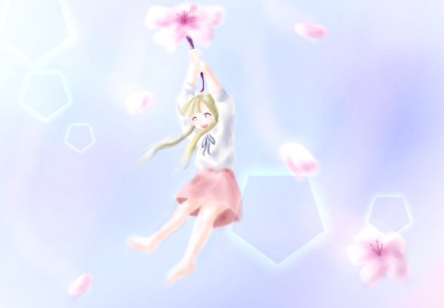 厚塗り？季節はずれの桜
