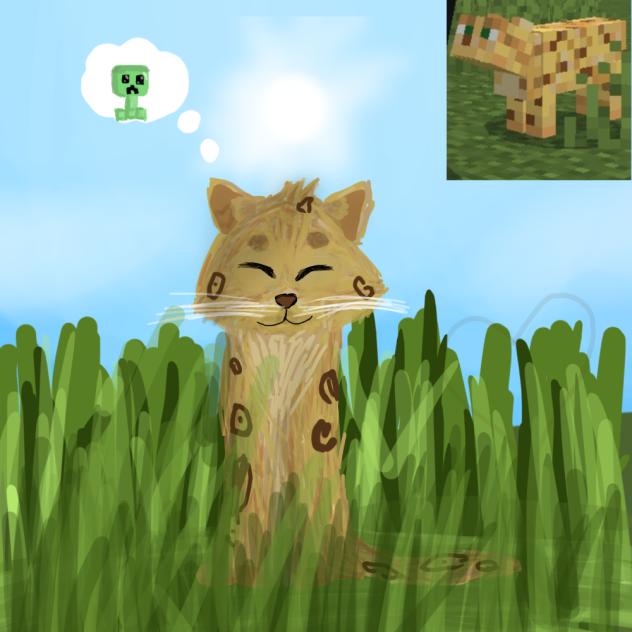 cute Minecraft leopard