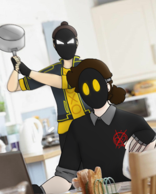 2 boys with dark mask - ibisPaint