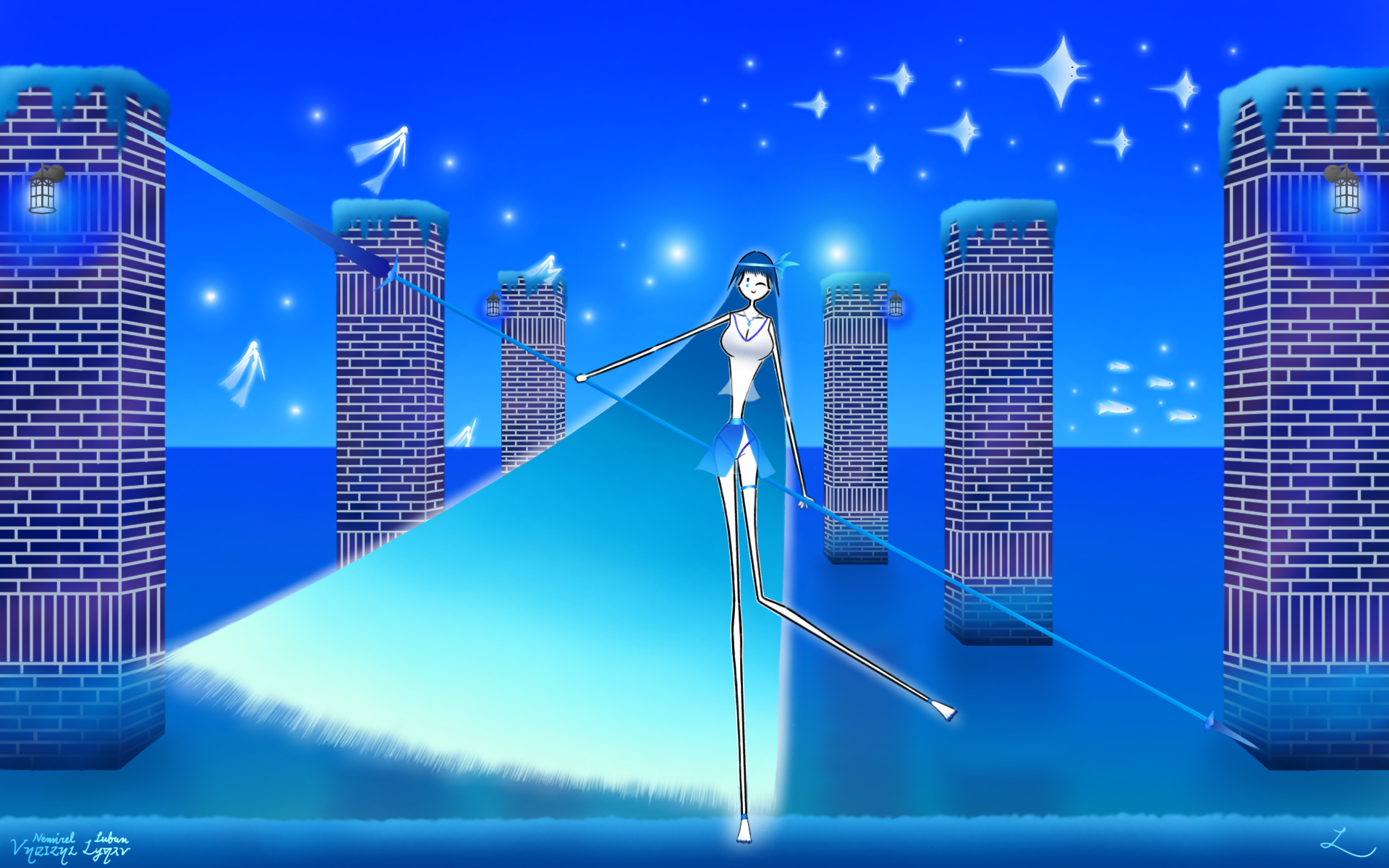 Corridor of the Blue Sea - ibisPaint