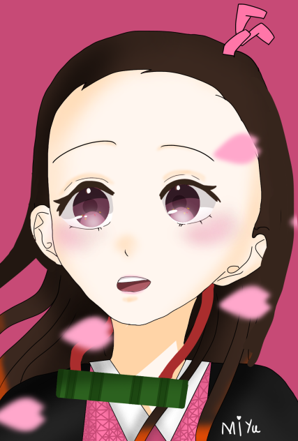禰󠄀豆子ちゃん描いてみた🌸