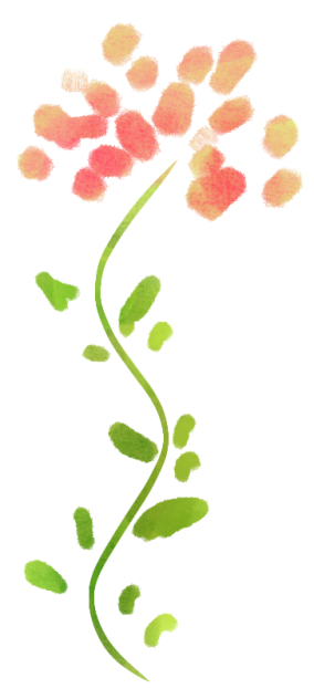 ちぎり絵風のお花(横・細)スタンプ