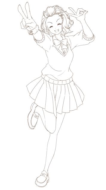難波笑美 線画