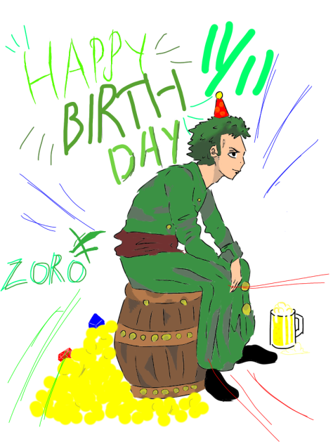 ゾロの誕生日！11月11日(トレス素材使用)