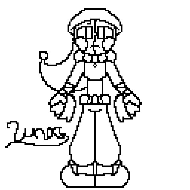 Pixelated Moon - Coloring Page