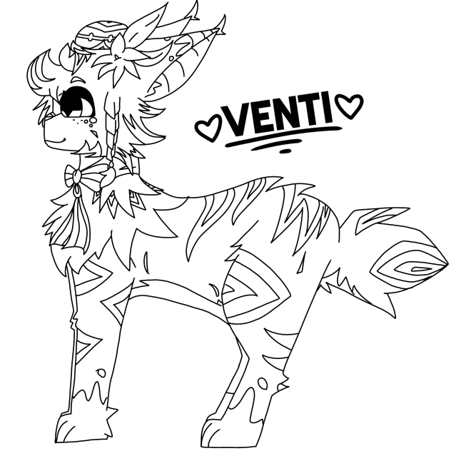 Venti as a cat (lineart)