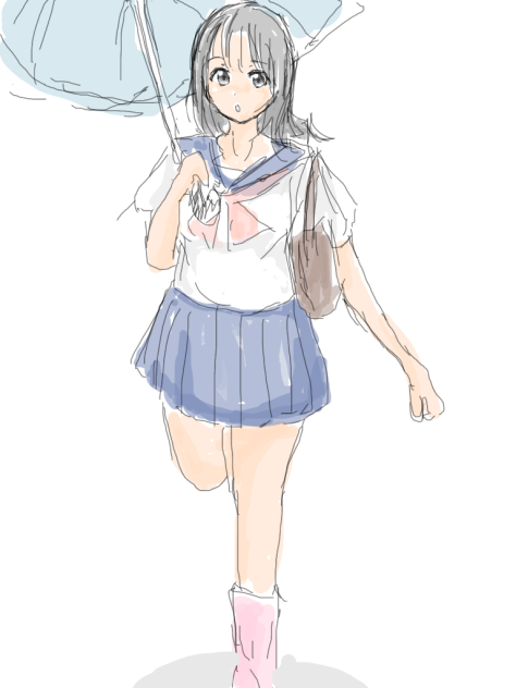 雨の日　遅刻ちこく~