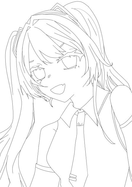 初音ミク　線画