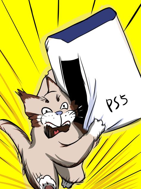 Cat stealing PS5