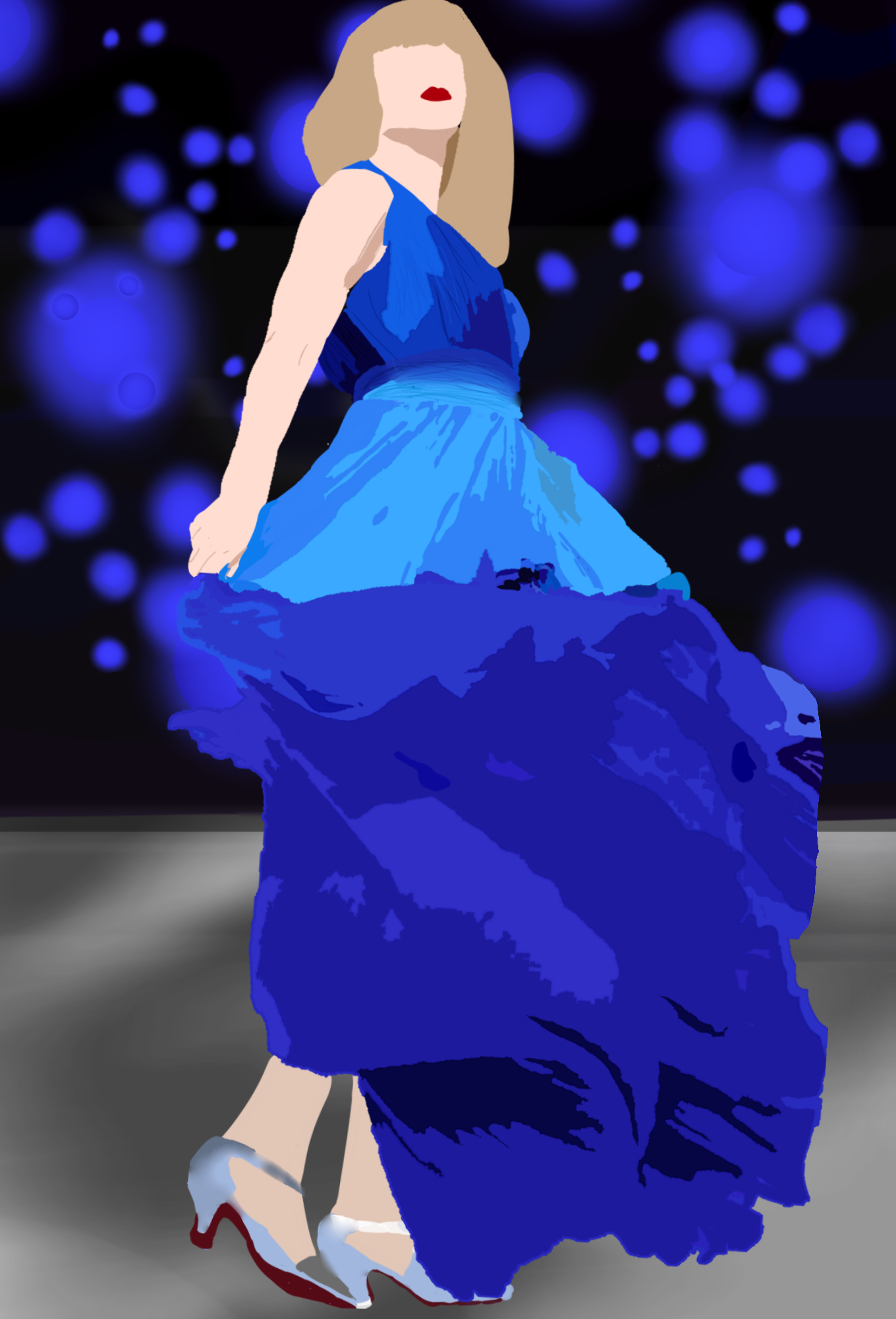 Taylor swift surprise song dress blue - ibisPaint