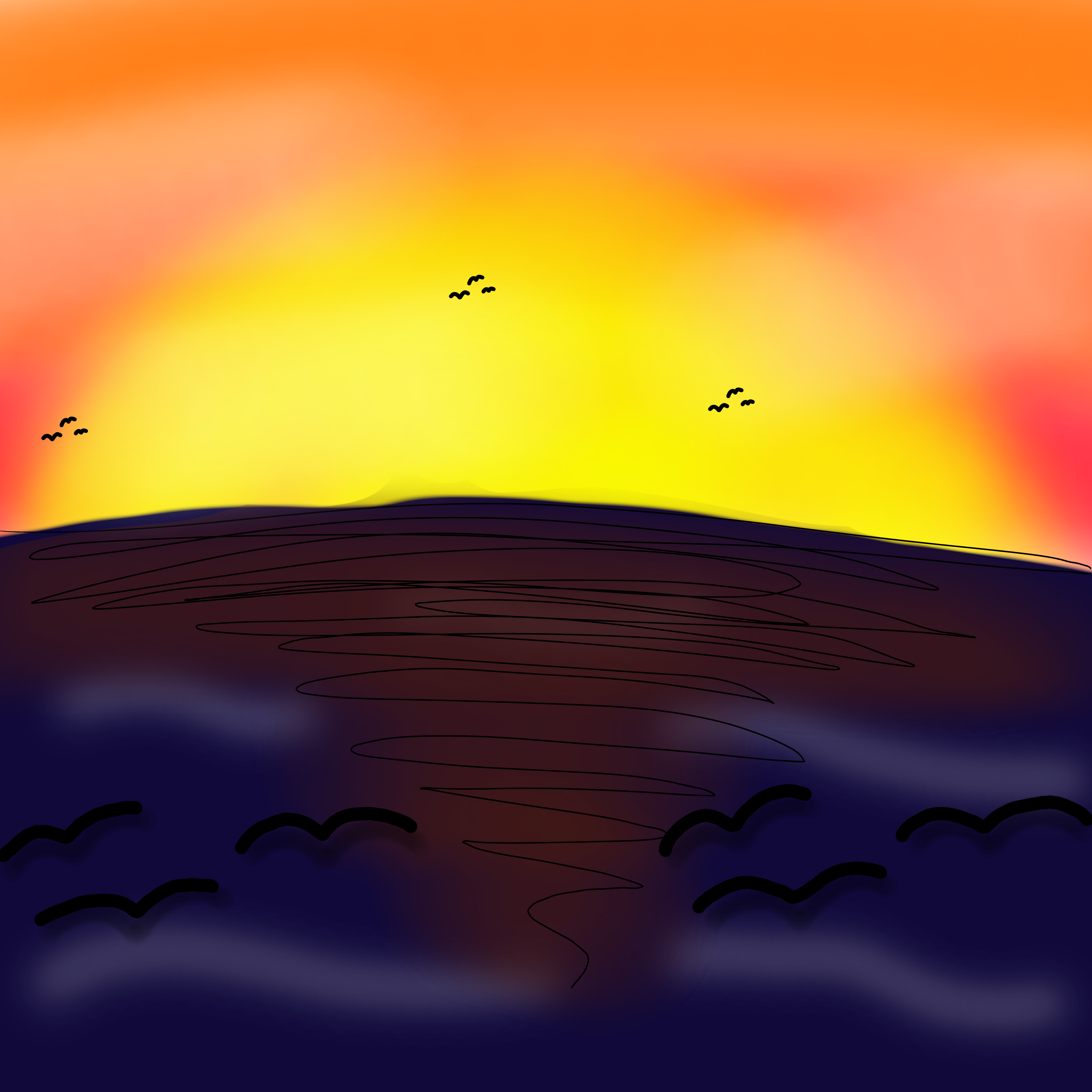 por do sol - ibisPaint