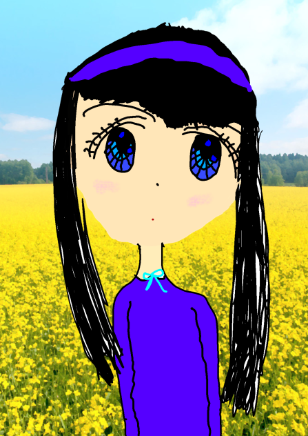 お花畑にいる女の子