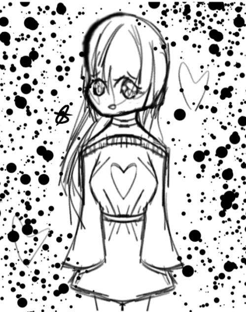 Beautiful Girl With a cute dress sketch