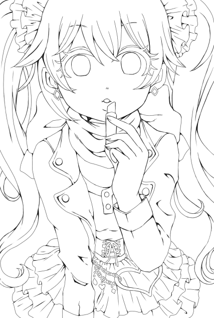 【線画】私服エミリー（マギアレコード）