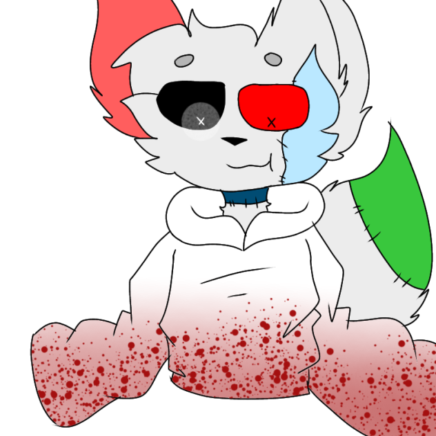 Stichy in silver's jacket (but red)