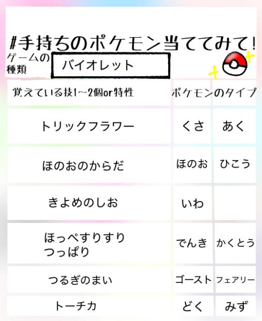 手持ちのポケモン当て