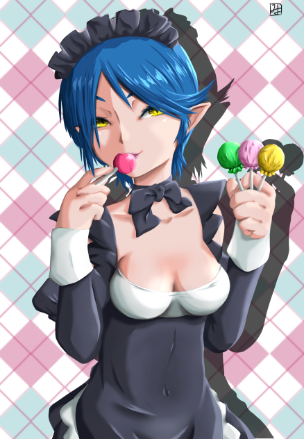１個、あげよっか？（メイドさんは休憩中