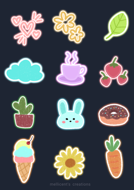 Glowy Sticker Set