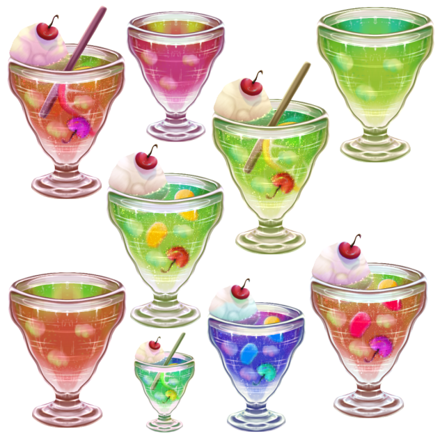 Melon Soda, Fruits Soda Drinks 🍈🍊🍒🍹 ibisPaint