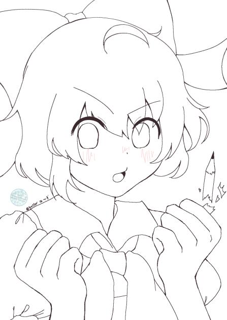 チルノ　ぬりえ