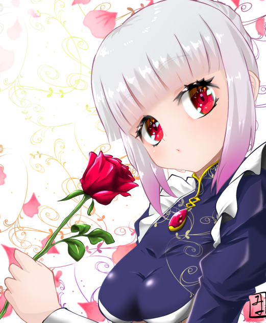 メイドさんと薔薇
