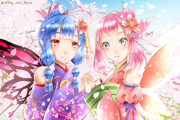 姉妹のお花見【トーラムオンライン】