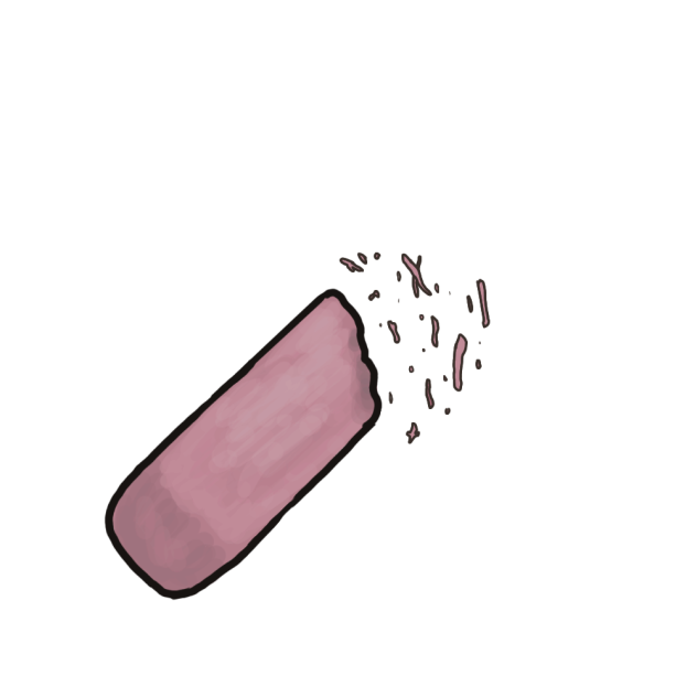 School Eraser with Eraser Shreddings