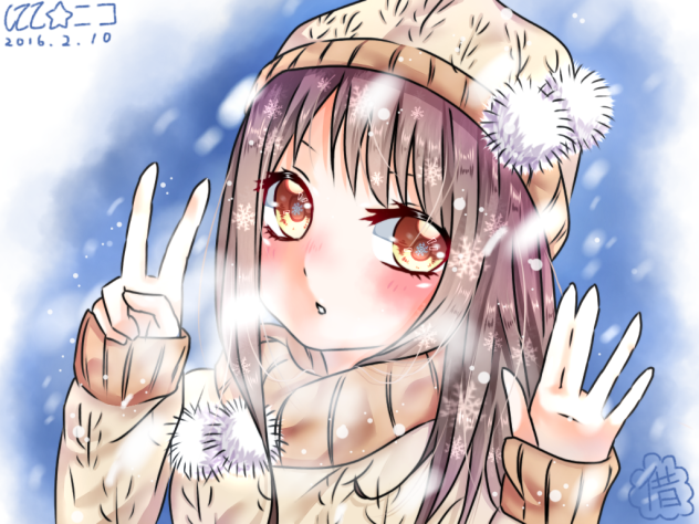 線画借用4❄️冬の雪の中❄️