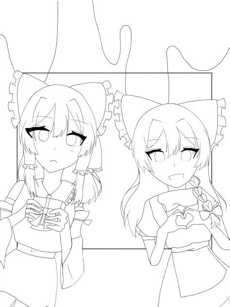 バレンタイン　線画
