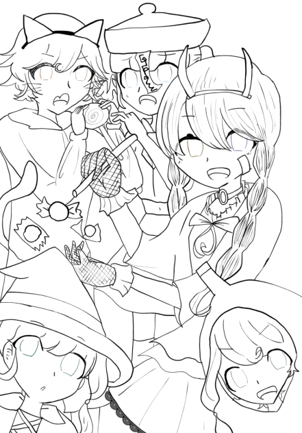 happy Halloween！！　線画