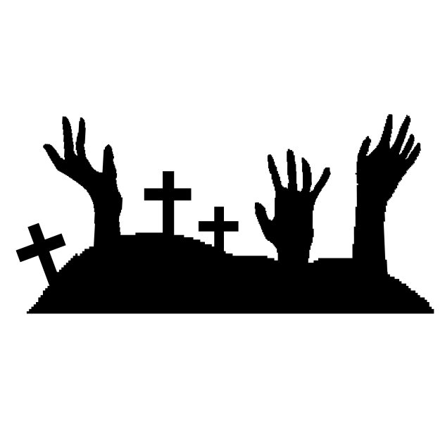 zombie hands silhouette (pixel)