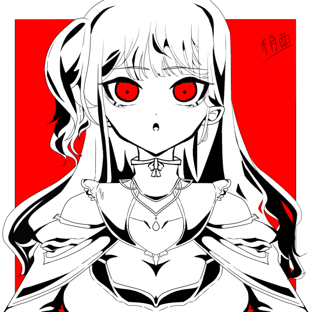 塗り絵用女の子　色塗り版