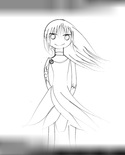 forest girl line art