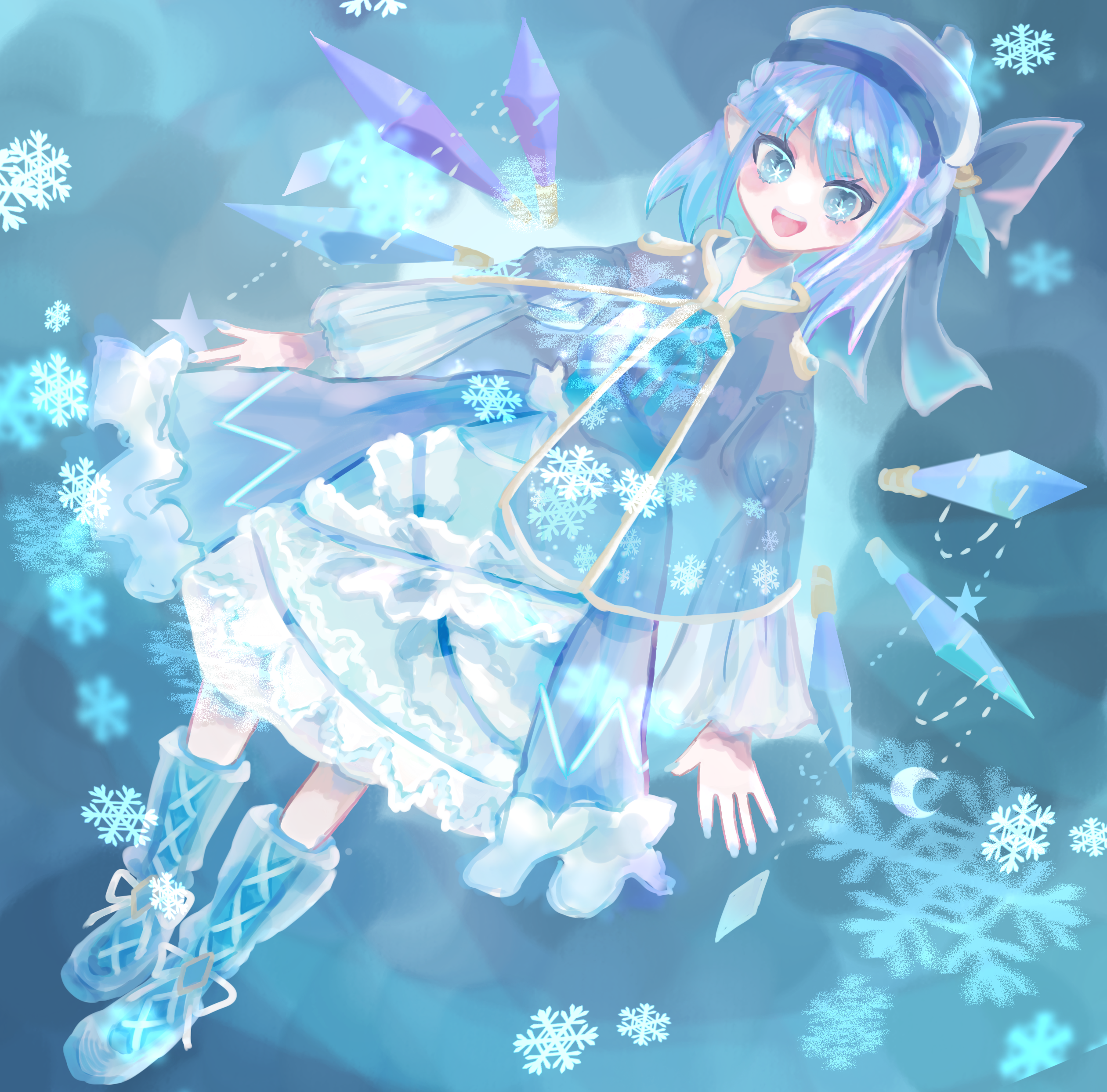 手描きアート　雪の妖精 送料無料｜【複製画】「雪の妖精シマエナガ」 パステルアート しまえな