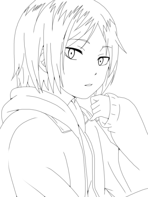 萌え袖けんま[線画]