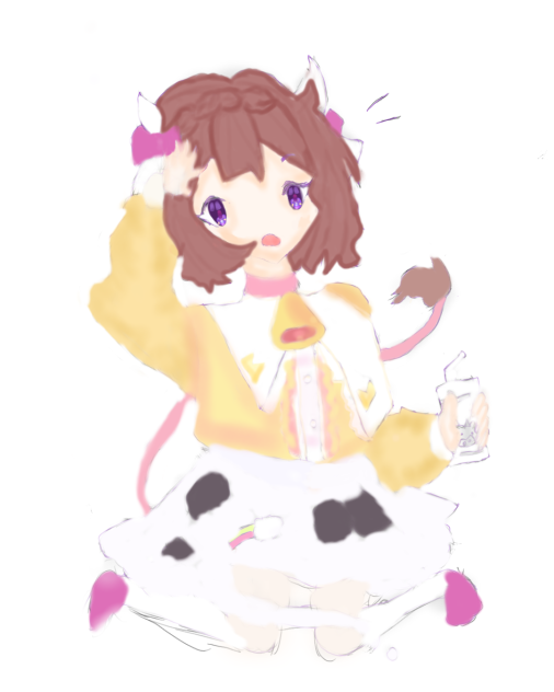 Cow milk girl