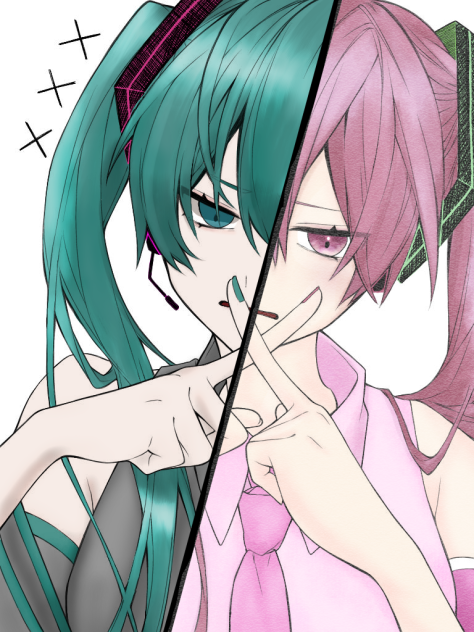 初音ミクと桜ミク