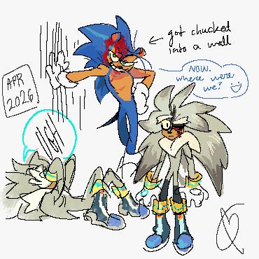 Sonic and Silver sketches