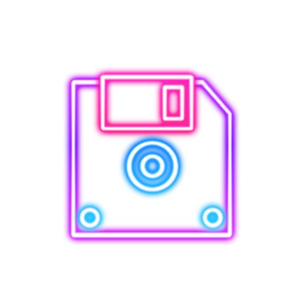 Floppy disk neon sign