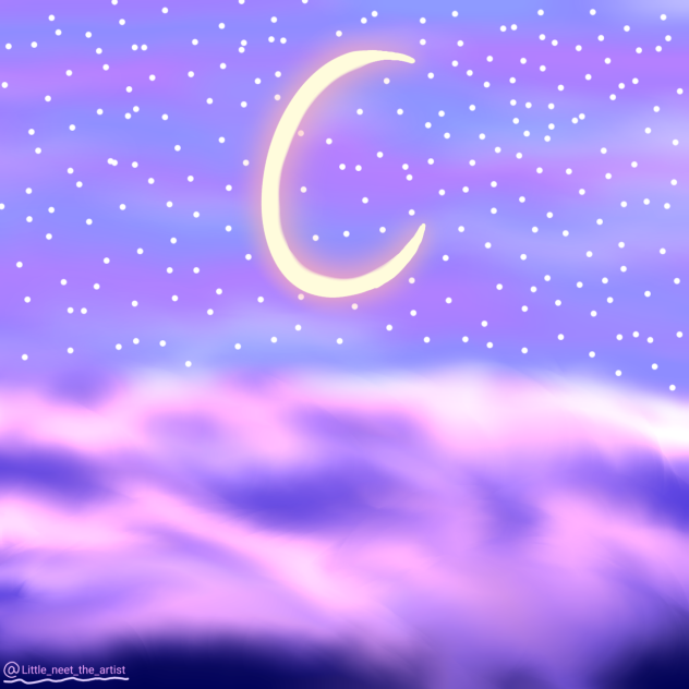 Upon the clouds in the sky