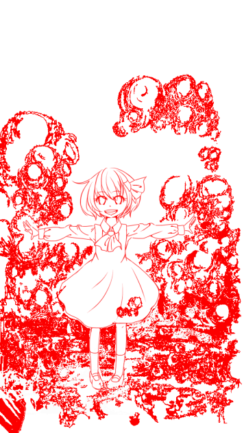 ルーミア線画 背景入り