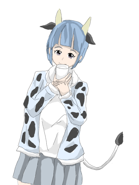 牛乳を飲む泰葉ちゃん