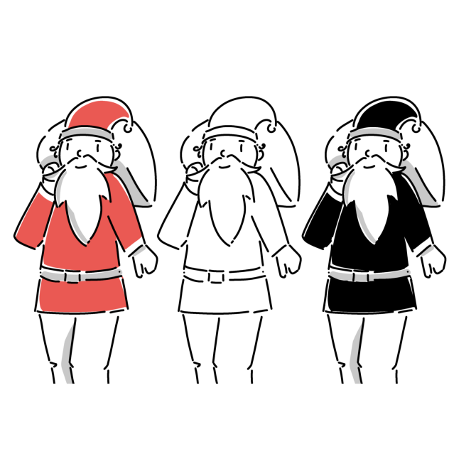 IBM1624 Santa carrying gifts