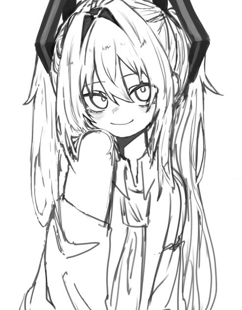 塗り絵用ミクちゃん